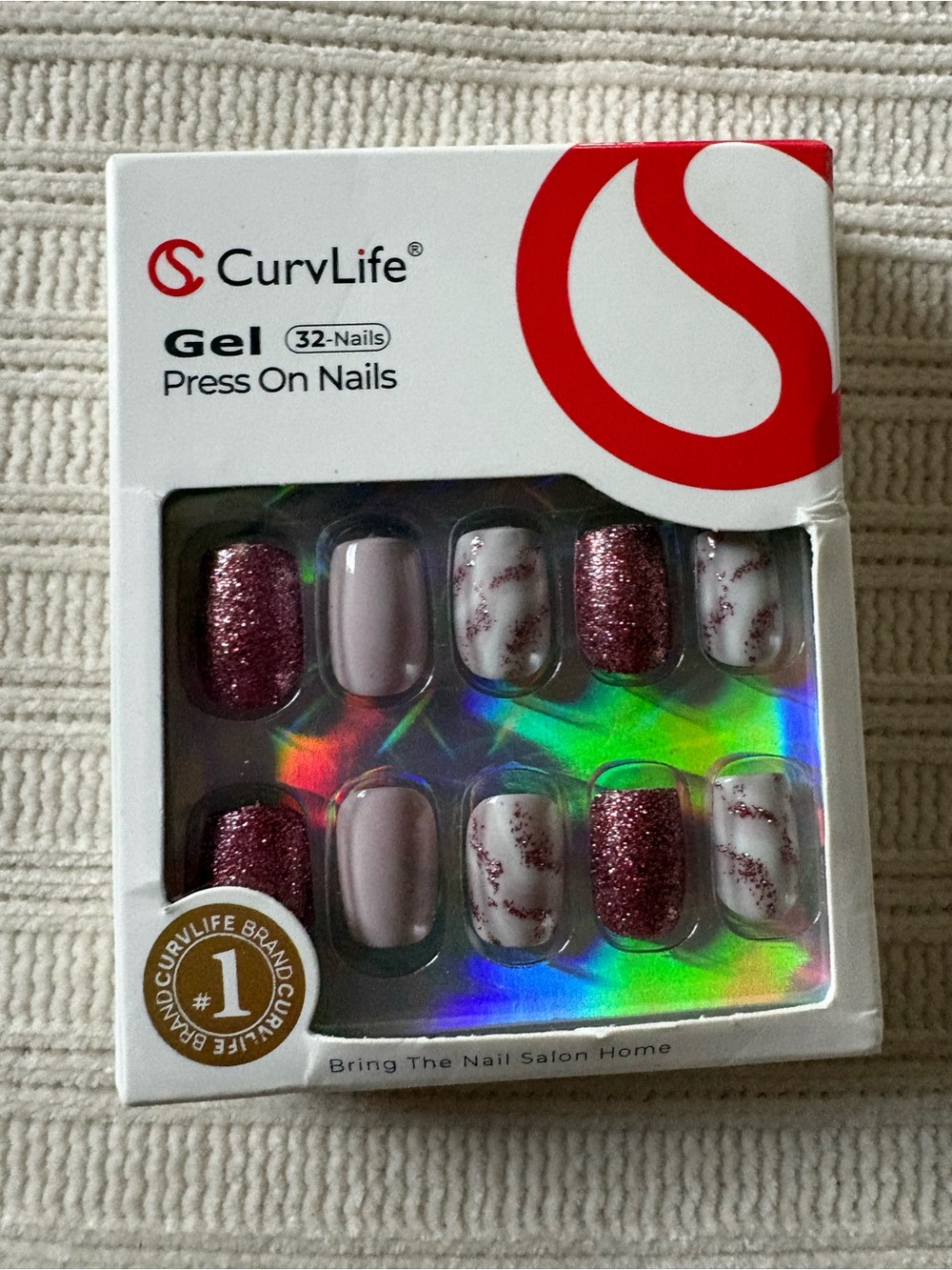 Curvlife Gel Press On Nails Set in Pink & White